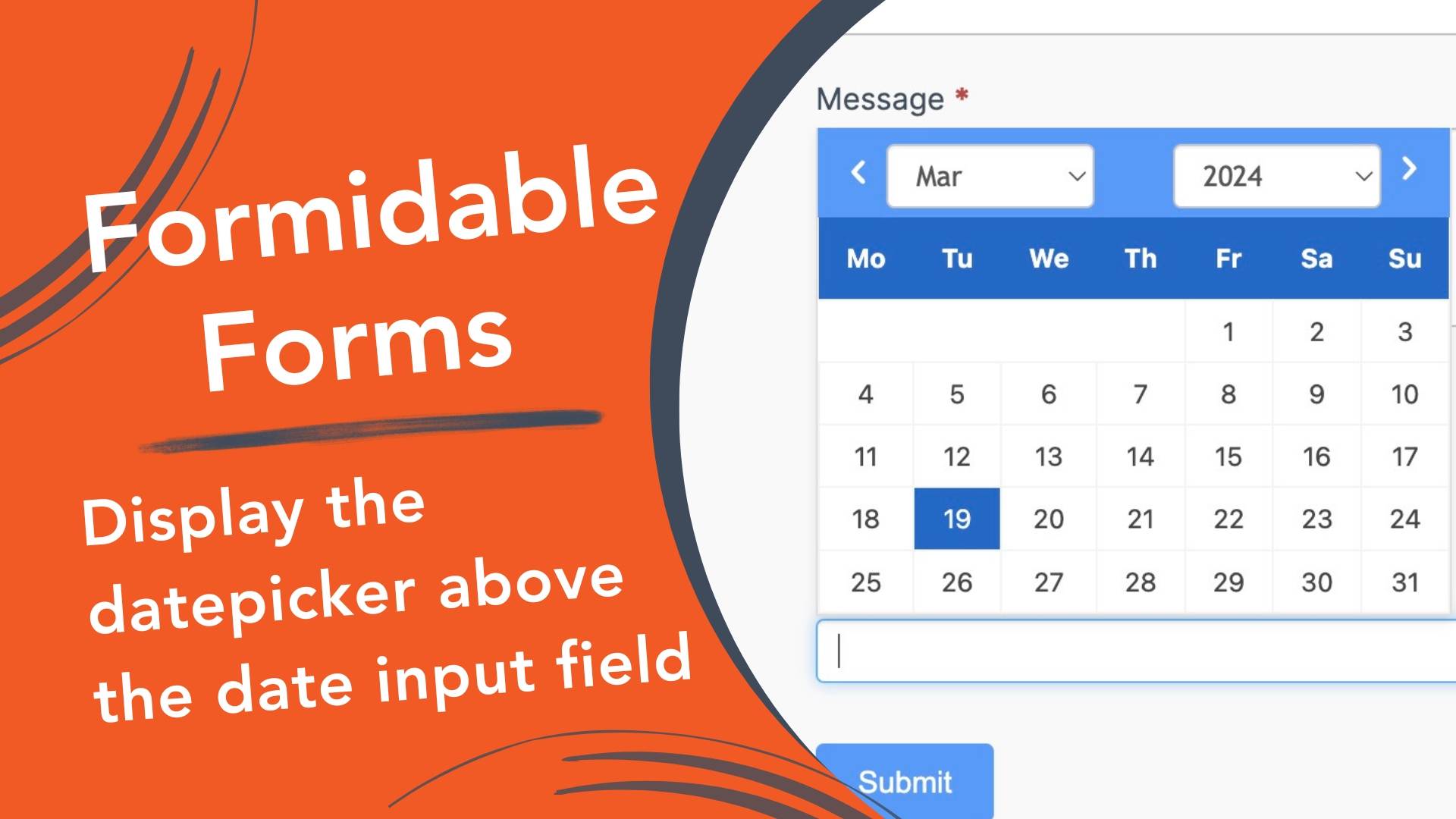 Formidable Forms datepicker