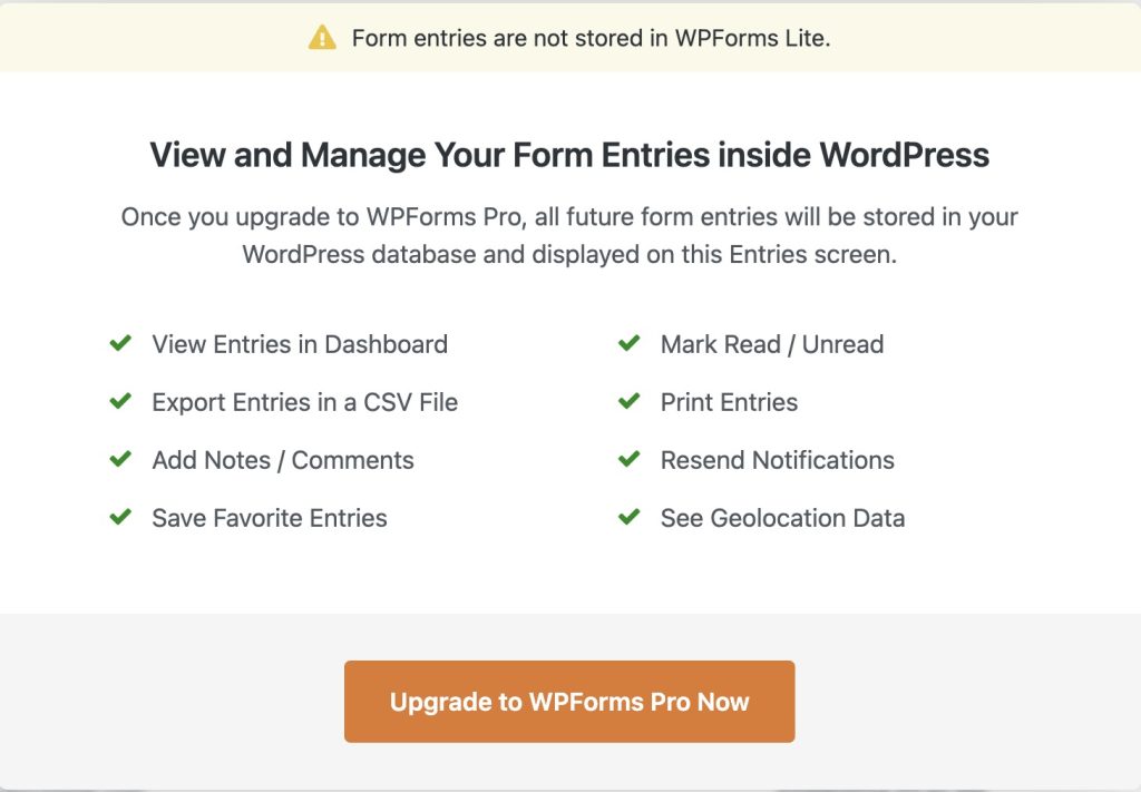 WPForms Entries