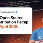 Open source contribution recap for April 2026 showing WordPress plugin code and pull requests on GitHub