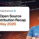 Open source WordPress contribution recap for May 2026 showing merged pull requests across WordPress repositories